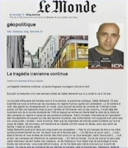 le-monde-publishes-iran-tragedy-continues-by-sattar-beheshti